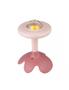 Canpol babies Senzorické chrastítko s kousátkem růžové 0m+