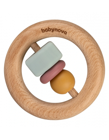 Silikonové dřevěné kousátko kruh 1 ks