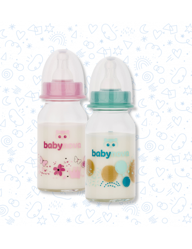 Baby Nova Kojenecká skleněná láhev se standardním hrdlem 0-24m 120 ml
