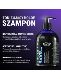 PROFESSIONAL ANTI-YELLOW BOOST KOMPLEX Tonizáló sampon hamuszín 500g 2