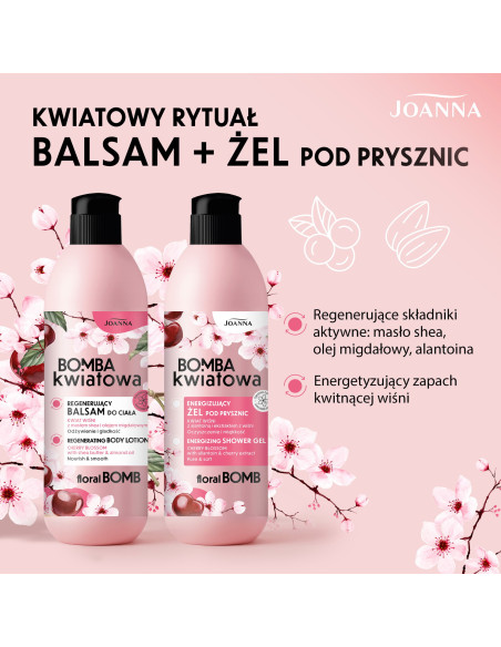 Energizujúci sprchový gél Cherry Blossom | Hydratačný, pre suchú pokožku