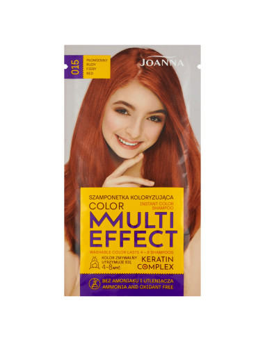 MULTI EFFECT színes színező sampon lángvörös /015/ PL,GB,HU,SK,RO,RU,SE,FI