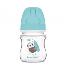 Canpol babies Dojčenská antikoliková fľaša široká EasyStart 120 ml 0m+ Exotic Animals modrá