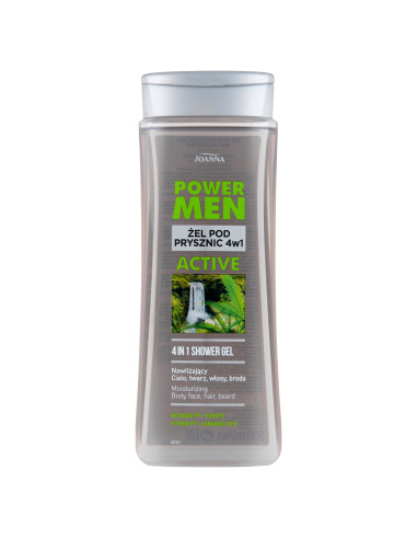 POWER MEN 4v1 ACTIVE sprchový gél pre mužov s konope a vitamínmi. PP 300 ml