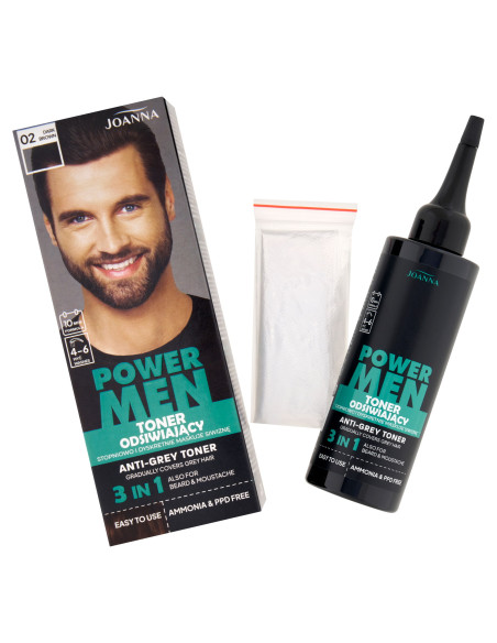 Power Men 02 Dark Brown šedivý toner – Prirodzený efekt bez odrastov
