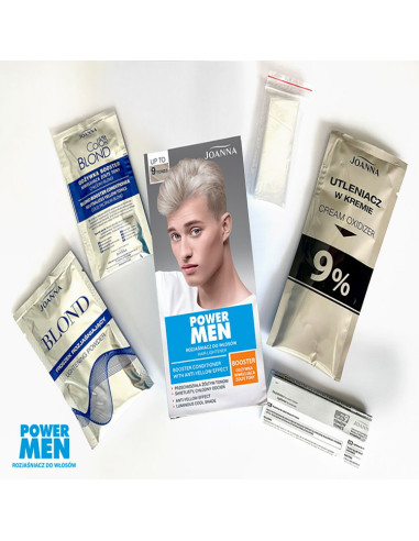 POWER MEN Zosvetľovač vlasov - studená blond do 9 tónov