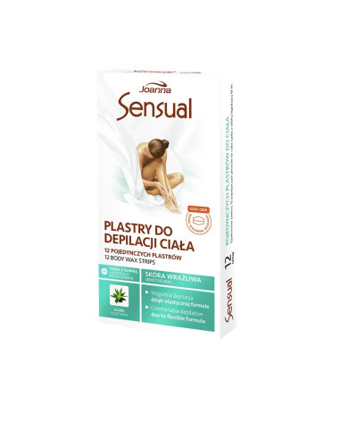 SENSUAL Depilační pásky na tělo Aloe Vera 12 ks