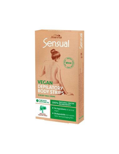 SENSUAL Depilační pásky na tělo VEGAN 12 ks