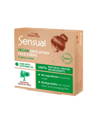 SENSUAL Depilační pásky na obličej VEGAN 12 ks
