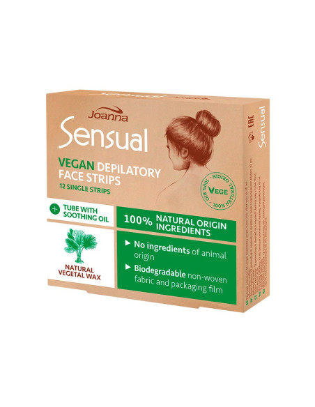 SENSUAL Depilační pásky na obličej VEGAN 12 ks